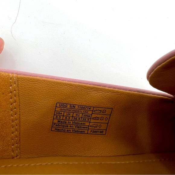 UGG Women Pink Crystal Vivian Suede Loafer Soft Leather Size US 8.5 EU 39.5 - Picture 10 of 10